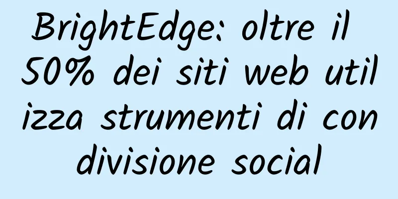 BrightEdge: oltre il 50% dei siti web utilizza strumenti di condivisione social