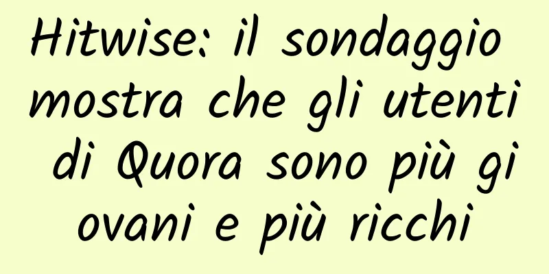 Hitwise: il sondaggio mostra che gli utenti di Quora sono più giovani e più ricchi