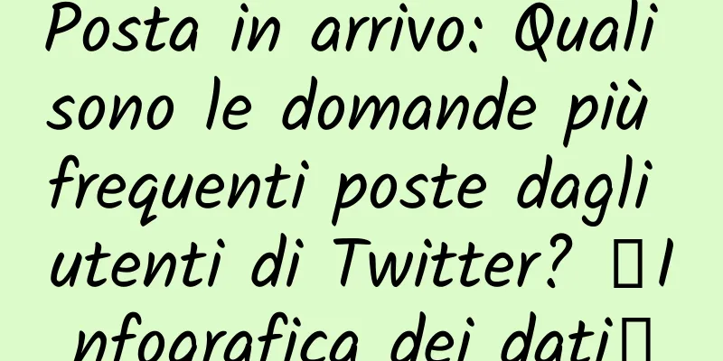 Posta in arrivo: Quali sono le domande più frequenti poste dagli utenti di Twitter? 【Infografica dei dati】