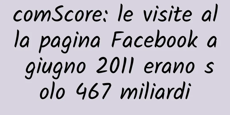 comScore: le visite alla pagina Facebook a giugno 2011 erano solo 467 miliardi