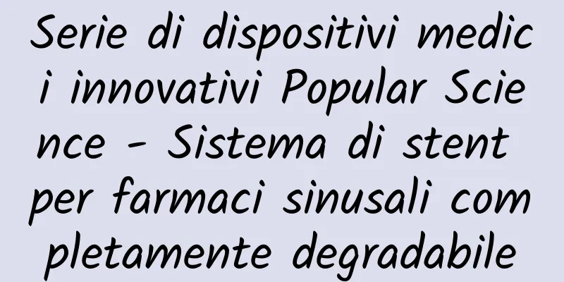 Serie di dispositivi medici innovativi Popular Science - Sistema di stent per farmaci sinusali completamente degradabile