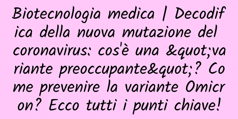 Biotecnologia medica | Decodifica della nuova mutazione del coronavirus: cos'è una "variante preoccupante"? Come prevenire la variante Omicron? Ecco tutti i punti chiave!