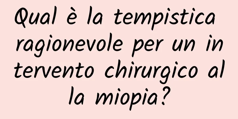 Qual è la tempistica ragionevole per un intervento chirurgico alla miopia?