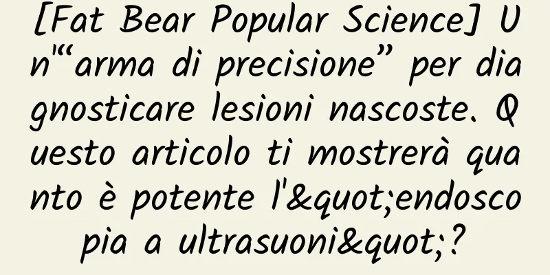 [Fat Bear Popular Science] Un'“arma di precisione” per diagnosticare lesioni nascoste. Questo articolo ti mostrerà quanto è potente l'"endoscopia a ultrasuoni"?