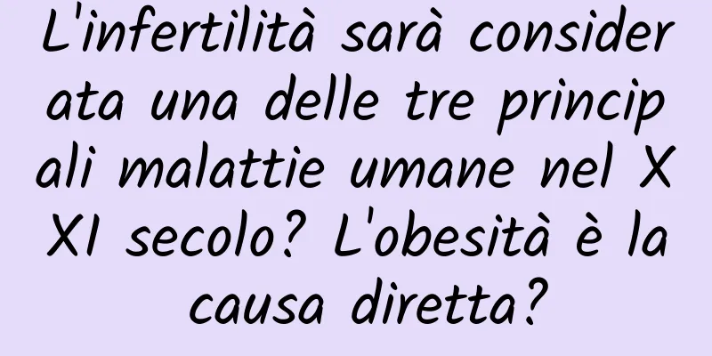 L'infertilità sarà considerata una delle tre principali malattie umane nel XXI secolo? L'obesità è la causa diretta?