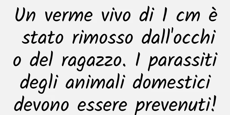 Un verme vivo di 1 cm è stato rimosso dall'occhio del ragazzo. I parassiti degli animali domestici devono essere prevenuti!