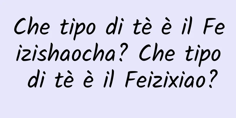 Che tipo di tè è il Feizishaocha? Che tipo di tè è il Feizixiao?