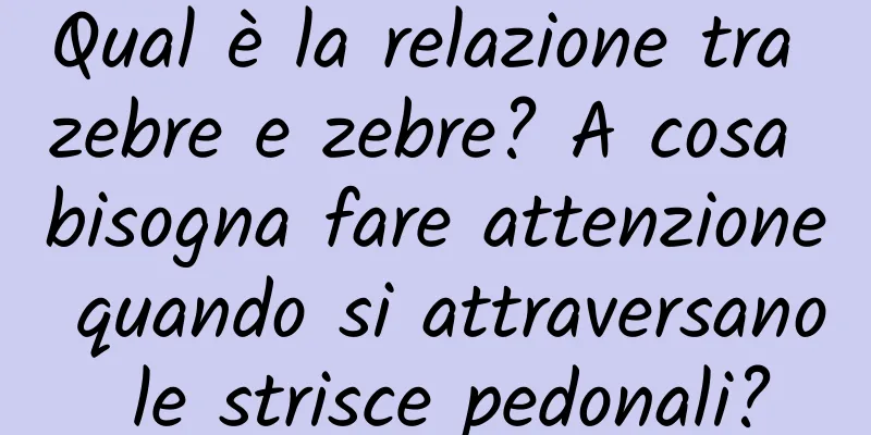 Qual è la relazione tra zebre e zebre? A cosa bisogna fare attenzione quando si attraversano le strisce pedonali?