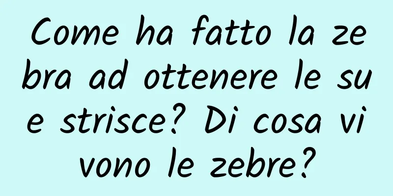 Come ha fatto la zebra ad ottenere le sue strisce? Di cosa vivono le zebre?