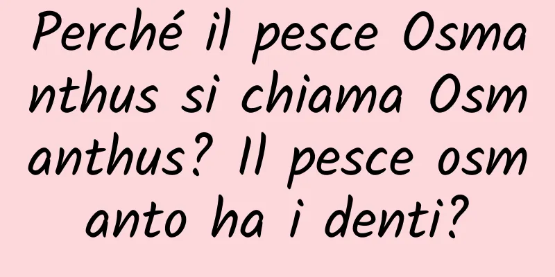 Perché il pesce Osmanthus si chiama Osmanthus? Il pesce osmanto ha i denti?
