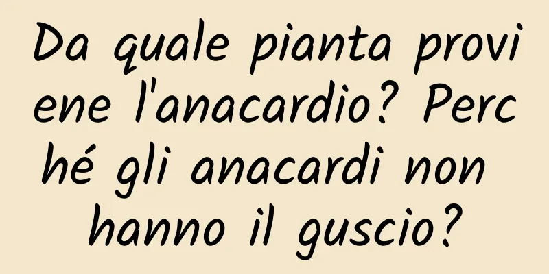 Da quale pianta proviene l'anacardio? Perché gli anacardi non hanno il guscio?