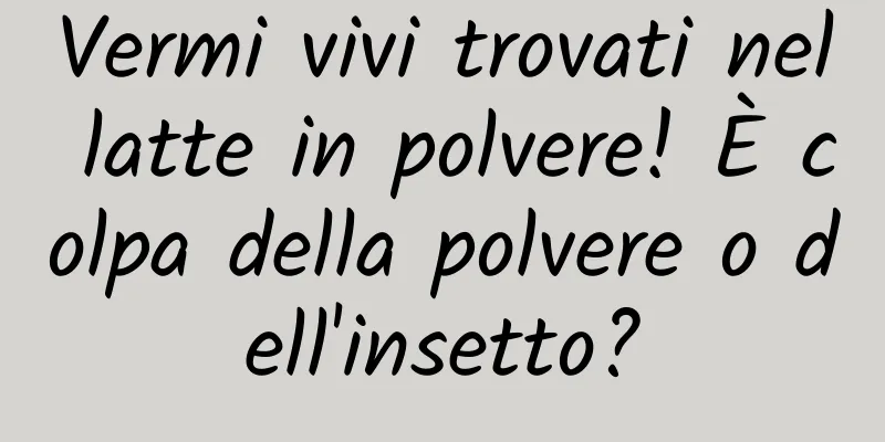 Vermi vivi trovati nel latte in polvere! È colpa della polvere o dell'insetto?