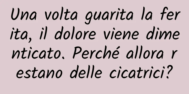 Una volta guarita la ferita, il dolore viene dimenticato. Perché allora restano delle cicatrici?