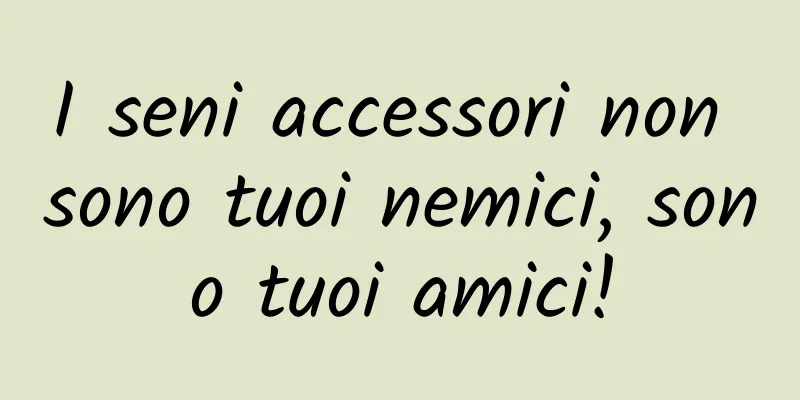 I seni accessori non sono tuoi nemici, sono tuoi amici!