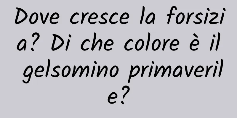Dove cresce la forsizia? Di che colore è il gelsomino primaverile?