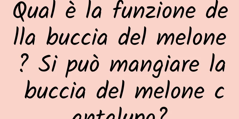 Qual è la funzione della buccia del melone? Si può mangiare la buccia del melone cantalupo?