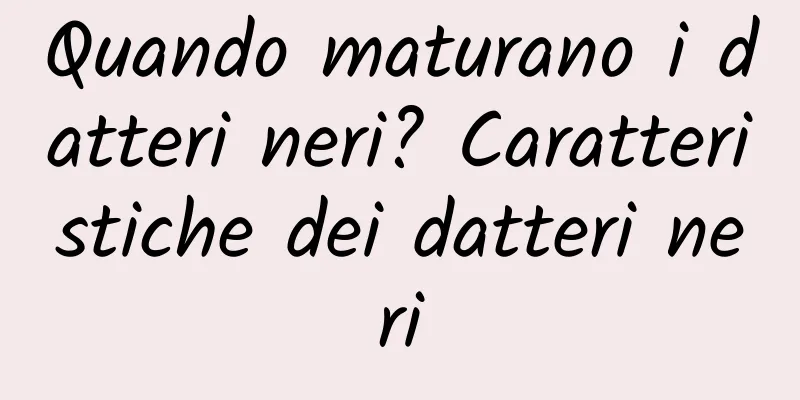 Quando maturano i datteri neri? Caratteristiche dei datteri neri