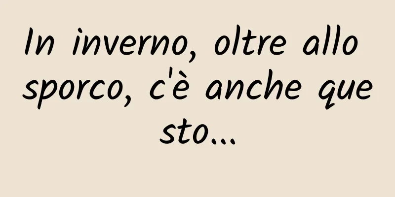In inverno, oltre allo sporco, c'è anche questo...