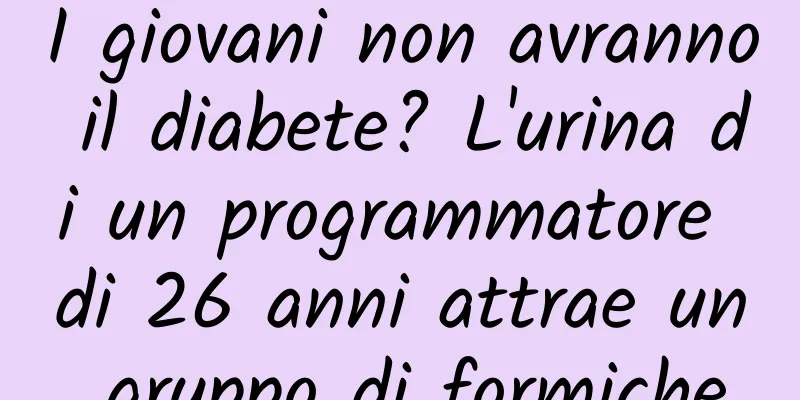 I giovani non avranno il diabete? L'urina di un programmatore di 26 anni attrae un gruppo di formiche