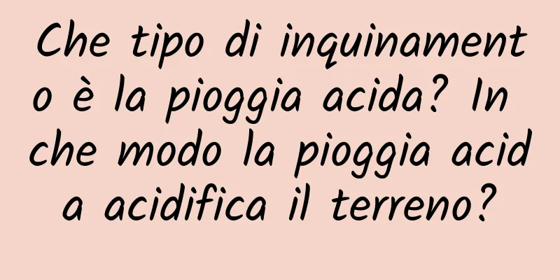 Che tipo di inquinamento è la pioggia acida? In che modo la pioggia acida acidifica il terreno?