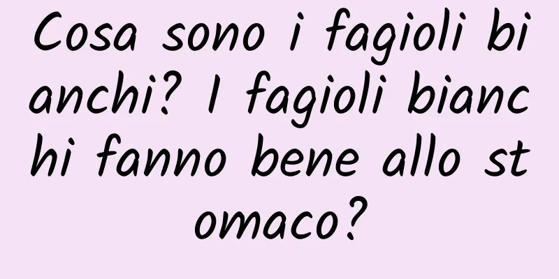 Cosa sono i fagioli bianchi? I fagioli bianchi fanno bene allo stomaco?
