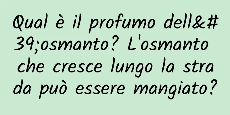 Qual è il profumo dell'osmanto? L'osmanto che cresce lungo la strada può essere mangiato?