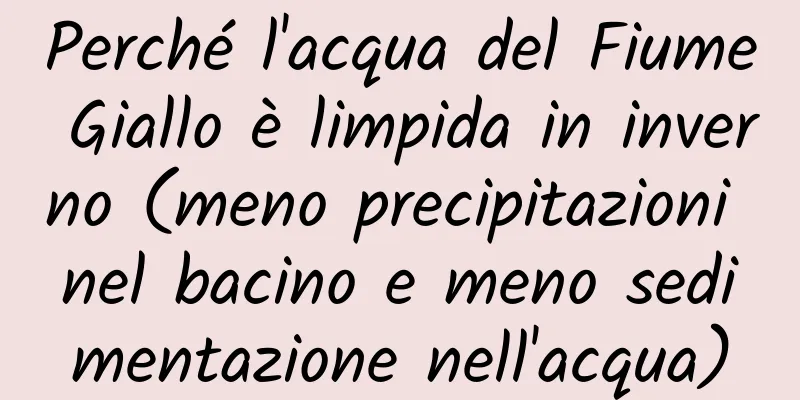 Perché l'acqua del Fiume Giallo è limpida in inverno (meno precipitazioni nel bacino e meno sedimentazione nell'acqua)