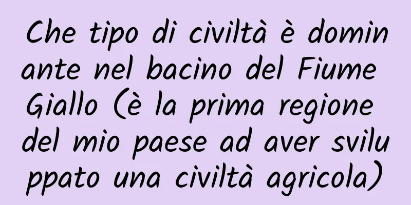 Che tipo di civiltà è dominante nel bacino del Fiume Giallo (è la prima regione del mio paese ad aver sviluppato una civiltà agricola)