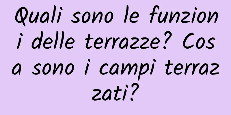 Quali sono le funzioni delle terrazze? Cosa sono i campi terrazzati?