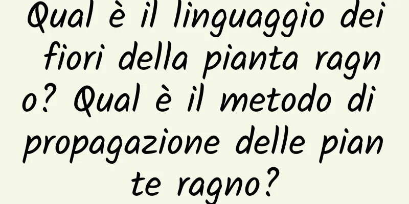 Qual è il linguaggio dei fiori della pianta ragno? Qual è il metodo di propagazione delle piante ragno?