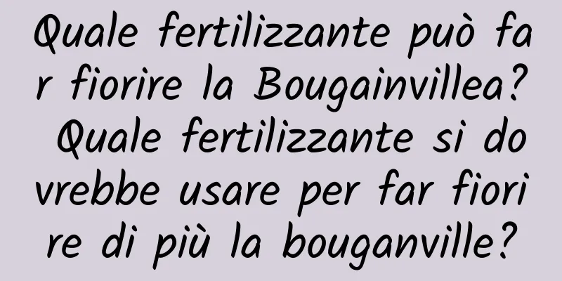 Quale fertilizzante può far fiorire la Bougainvillea? Quale fertilizzante si dovrebbe usare per far fiorire di più la bouganville?