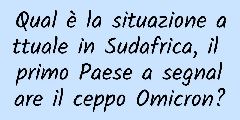 Qual è la situazione attuale in Sudafrica, il primo Paese a segnalare il ceppo Omicron?