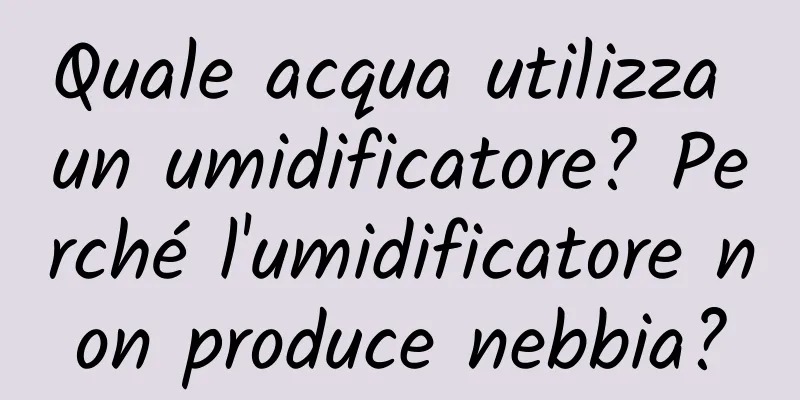 Quale acqua utilizza un umidificatore? Perché l'umidificatore non produce nebbia?