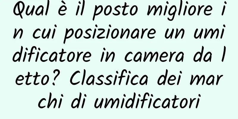 Qual è il posto migliore in cui posizionare un umidificatore in camera da letto? Classifica dei marchi di umidificatori