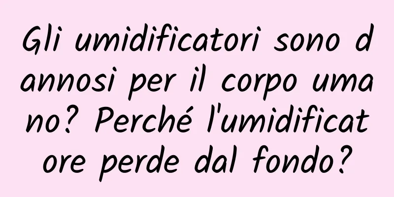 Gli umidificatori sono dannosi per il corpo umano? Perché l'umidificatore perde dal fondo?
