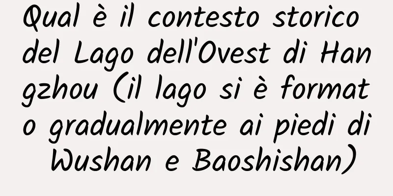 Qual è il contesto storico del Lago dell'Ovest di Hangzhou (il lago si è formato gradualmente ai piedi di Wushan e Baoshishan)