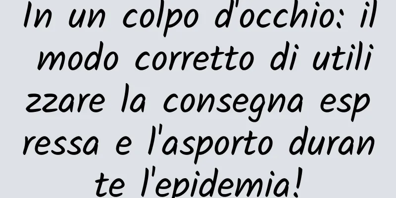 In un colpo d'occhio: il modo corretto di utilizzare la consegna espressa e l'asporto durante l'epidemia!