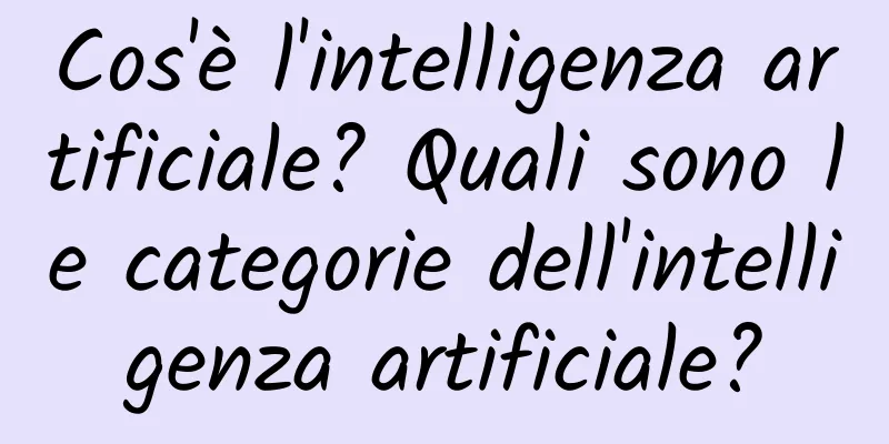Cos'è l'intelligenza artificiale? Quali sono le categorie dell'intelligenza artificiale?