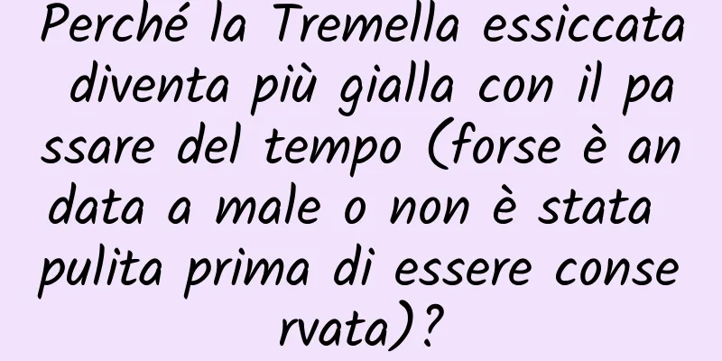 Perché la Tremella essiccata diventa più gialla con il passare del tempo (forse è andata a male o non è stata pulita prima di essere conservata)?