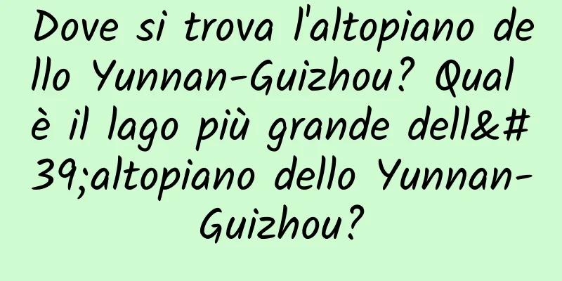 Dove si trova l'altopiano dello Yunnan-Guizhou? Qual è il lago più grande dell'altopiano dello Yunnan-Guizhou?