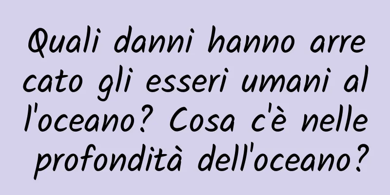 Quali danni hanno arrecato gli esseri umani all'oceano? Cosa c'è nelle profondità dell'oceano?