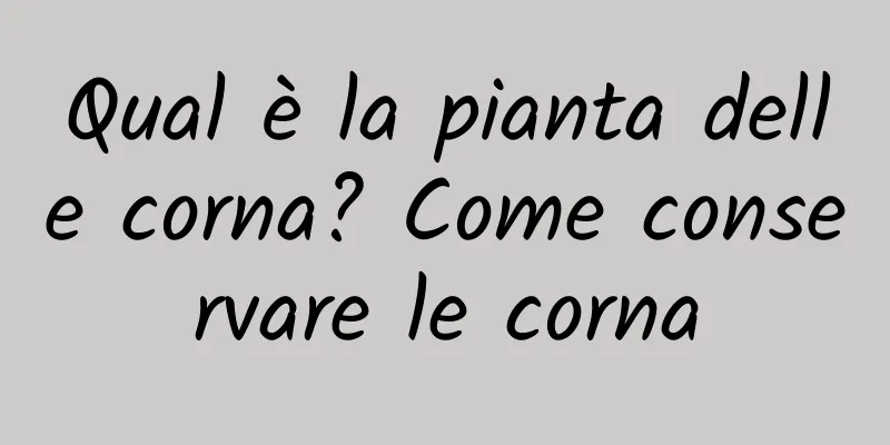 Qual è la pianta delle corna? Come conservare le corna