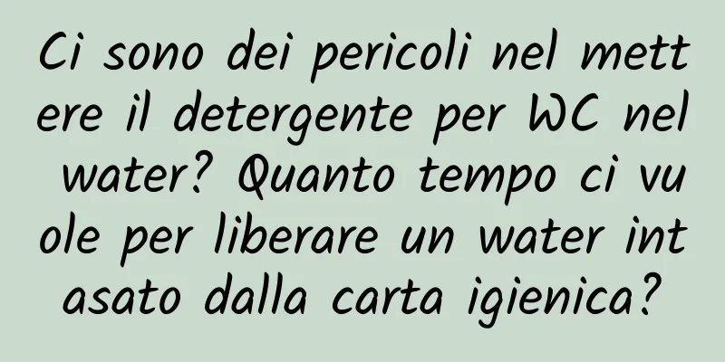 Ci sono dei pericoli nel mettere il detergente per WC nel water? Quanto tempo ci vuole per liberare un water intasato dalla carta igienica?
