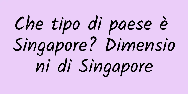 Che tipo di paese è Singapore? Dimensioni di Singapore
