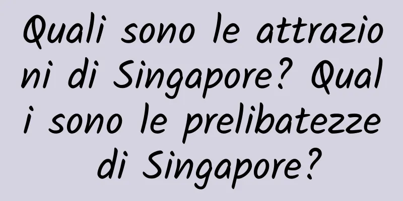 Quali sono le attrazioni di Singapore? Quali sono le prelibatezze di Singapore?