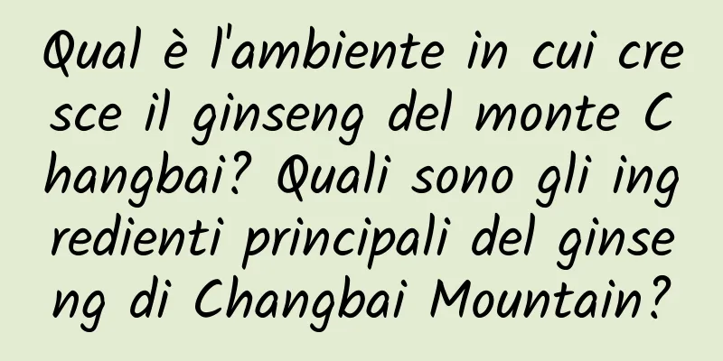 Qual è l'ambiente in cui cresce il ginseng del monte Changbai? Quali sono gli ingredienti principali del ginseng di Changbai Mountain?