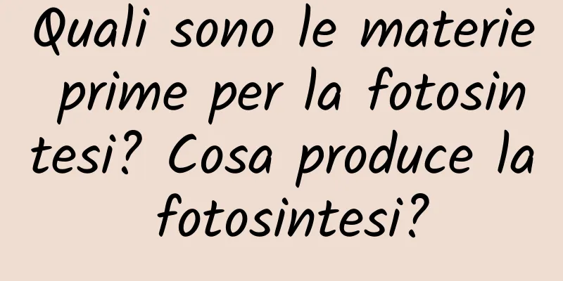 Quali sono le materie prime per la fotosintesi? Cosa produce la fotosintesi?
