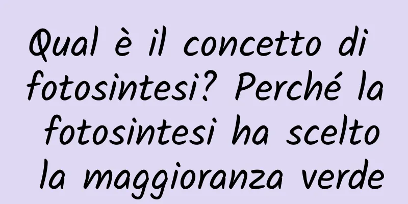Qual è il concetto di fotosintesi? Perché la fotosintesi ha scelto la maggioranza verde
