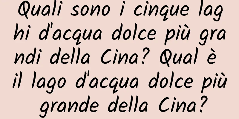 Quali sono i cinque laghi d'acqua dolce più grandi della Cina? Qual è il lago d'acqua dolce più grande della Cina?