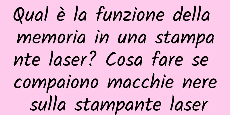 Qual è la funzione della memoria in una stampante laser? Cosa fare se compaiono macchie nere sulla stampante laser